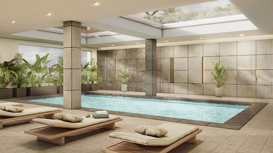 Modelado piscina interior